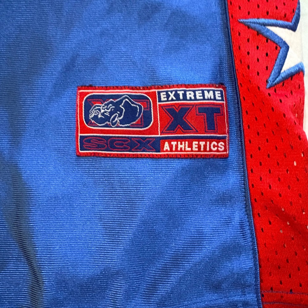 SCX Extreme XT Athletics New York‎ 80 Basketball Jersey Blue Red Mens 2X Vintage - Picture 4 of 8